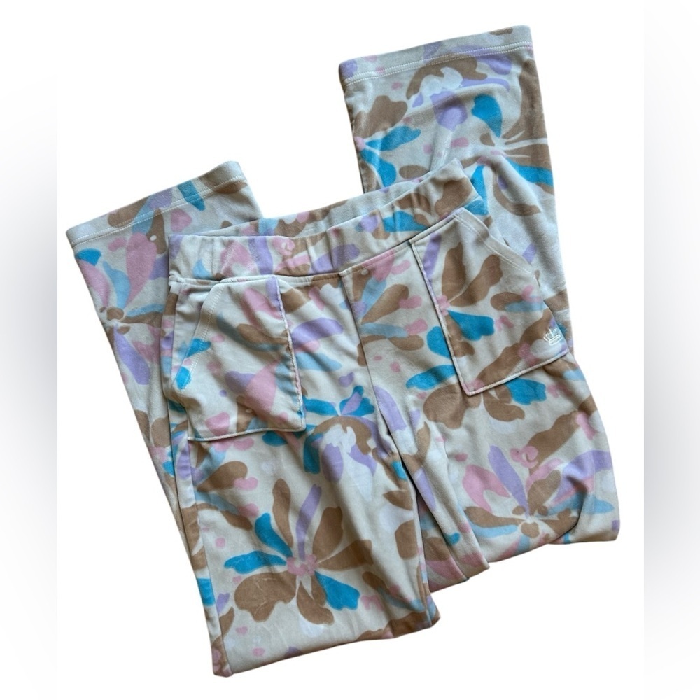 Juicy Couture Velour Floral Wide Leg Lounge Pants - Picture 2 of 10